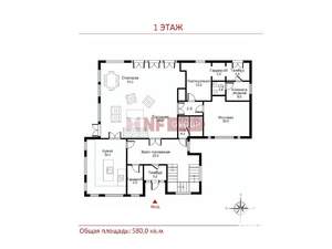 Коттедж 580м², 3-этажный, на длительный срок, 