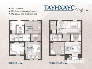 Таунхаус 324м², 3-этажный, участок 4 сот.  