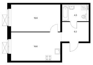 1-к квартира, на длительный срок, 43м2, 3/25 этаж