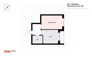 1-к квартира, на длительный срок, 31м2, 6/22 этаж