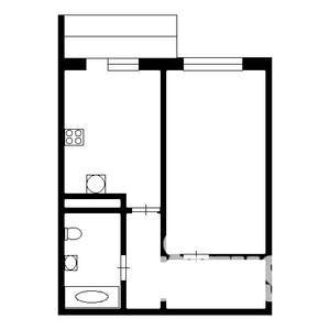 1-к квартира, на длительный срок, 44м2, 12/25 этаж