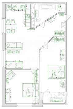 3-к квартира, на длительный срок, 77м2, 14/24 этаж