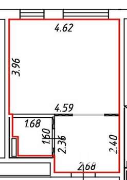 Студия квартира, на длительный срок, 27м2, 3/15 этаж