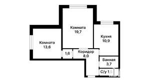 2-к квартира, на длительный срок, 60м2, 5/17 этаж