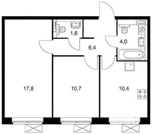 2-к квартира, на длительный срок, 50м2, 11/26 этаж
