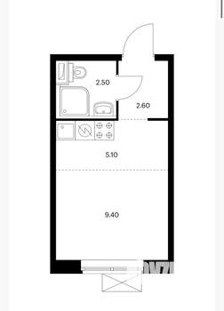Студия квартира, на длительный срок, 20м2, 14/23 этаж