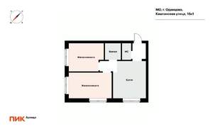 2-к квартира, на длительный срок, 53м2, 4/17 этаж