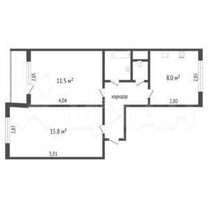 2-к квартира, на длительный срок, 47м2, 7/9 этаж