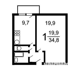 1-к квартира, на длительный срок, 35м2, 5/12 этаж