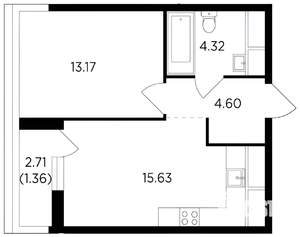 1-к квартира, на длительный срок, 38м2, 18/25 этаж