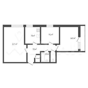 3-к квартира, на длительный срок, 64м2, 5/14 этаж