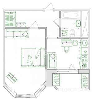 1-к квартира, на длительный срок, 37м2, 19/24 этаж