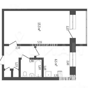 1-к квартира, на длительный срок, 30м2, 6/9 этаж