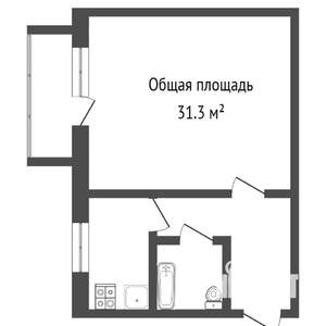 1-к квартира, на длительный срок, 30м2, 2/5 этаж
