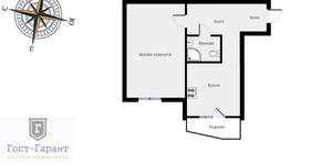 1-к квартира, на длительный срок, 45м2, 6/24 этаж