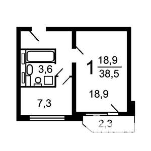 1-к квартира, на длительный срок, 37м2, 6/17 этаж