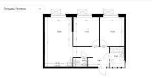 2-к квартира, на длительный срок, 58м2, 23/25 этаж