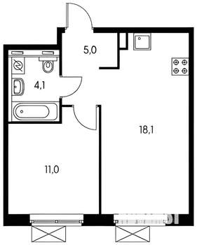 1-к квартира, на длительный срок, 39м2, 9/16 этаж