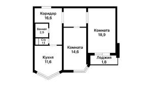 2-к квартира, на длительный срок, 60м2, 2/17 этаж