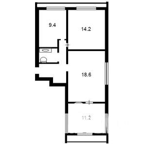3-к квартира, на длительный срок, 63м2, 7/14 этаж