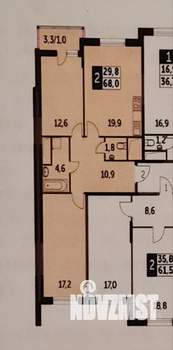 2-к квартира, на длительный срок, 68м2, 7/25 этаж