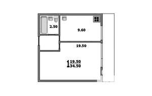 1-к квартира, на длительный срок, 35м2, 9/12 этаж