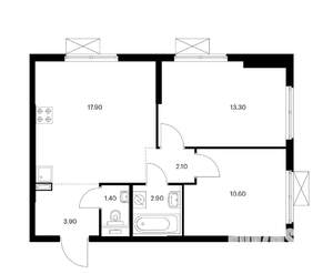 2-к квартира, на длительный срок, 52м2, 7/16 этаж