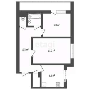 2-к квартира, вторичка, 51м2, 5/9 этаж