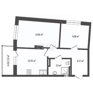 2-к квартира, вторичка, 47м2, 16/25 этаж
