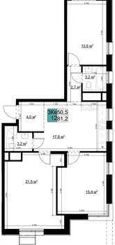 3-к квартира, вторичка, 81м2, 5/25 этаж