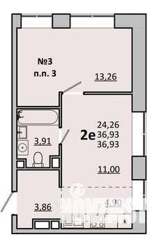 2-к квартира, вторичка, 37м2, 4/17 этаж