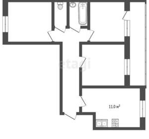 3-к квартира, вторичка, 59м2, 4/9 этаж