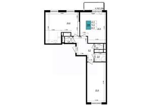 2-к квартира, строящийся дом, 81м2, 8/25 этаж