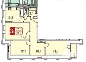 3-к квартира, вторичка, 80м2, 10/25 этаж