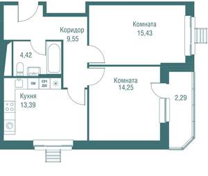 2-к квартира, вторичка, 59м2, 21/24 этаж