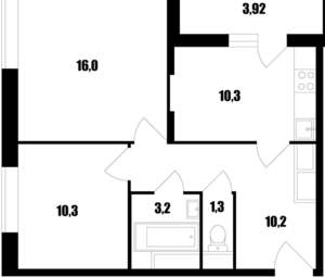 2-к квартира, вторичка, 54м2, 8/24 этаж