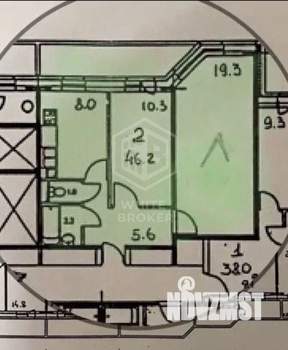 2-к квартира, вторичка, 46м2, 13/18 этаж
