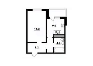 1-к квартира, вторичка, 38м2, 17/24 этаж