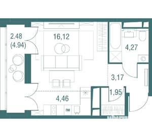 Студия квартира, вторичка, 32м2, 22/24 этаж