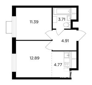 2-к квартира, строящийся дом, 37м2, 15/24 этаж