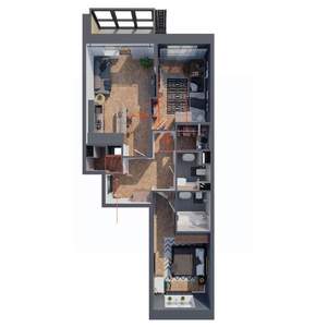 2-к квартира, вторичка, 70м2, 23/25 этаж