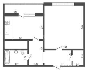 1-к квартира, вторичка, 42м2, 14/17 этаж
