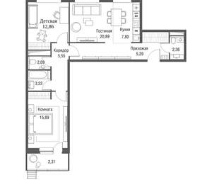 3-к квартира, вторичка, 78м2, 14/24 этаж