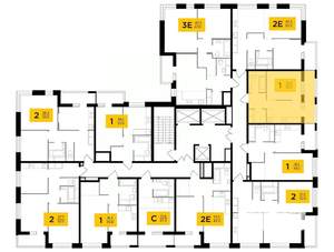 1-к квартира, строящийся дом, 35м2, 22/24 этаж