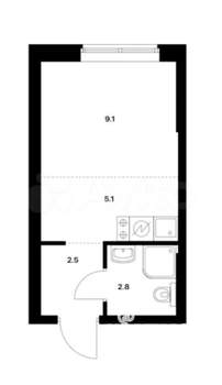 Студия квартира, вторичка, 20м2, 1/17 этаж