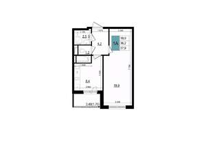 1-к квартира, строящийся дом, 38м2, 8/25 этаж
