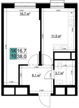 1-к квартира, вторичка, 38м2, 4/24 этаж