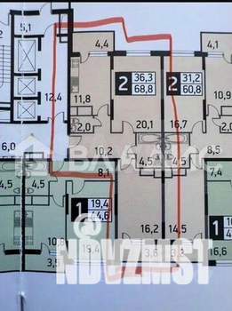 2-к квартира, вторичка, 63м2, 22/25 этаж