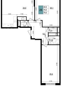 2-к квартира, вторичка, 81м2, 10/25 этаж