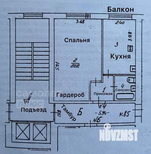1-к квартира, вторичка, 35м2, 2/12 этаж